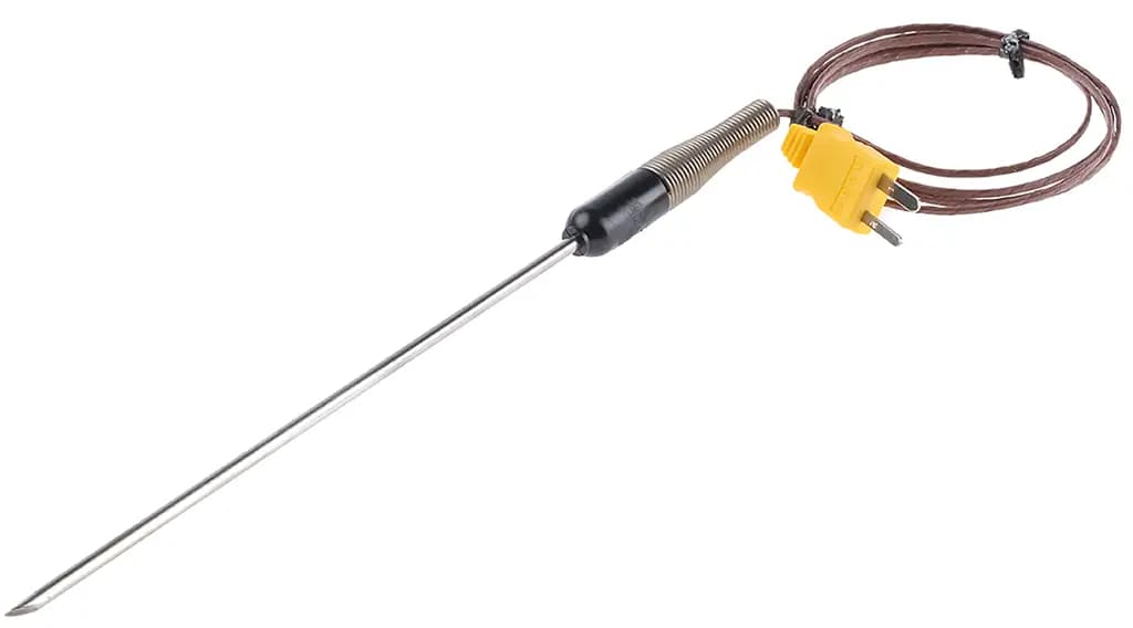 80PK-9 Fluke типа K, вставка в наконечник, поверхностный, общий, датчик температуры воздуха, длина 140 мм, диаметр 9,5 мм, макс. 260 °C