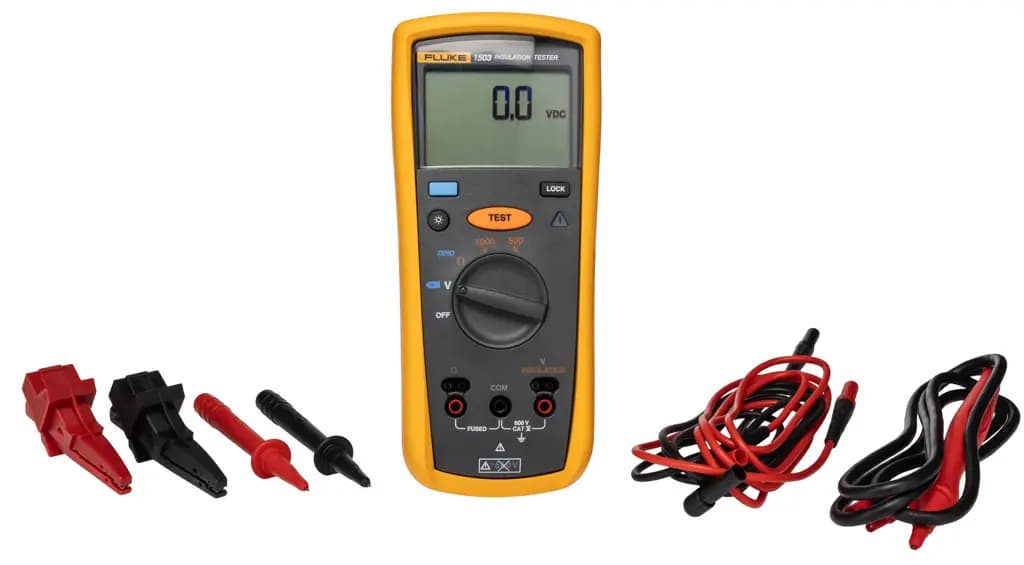 FLUKE 1503 Fluke 1503 Тестер изоляции, 500 В мин., 1000 В макс., 2000 мОм CAT IV, CAT III