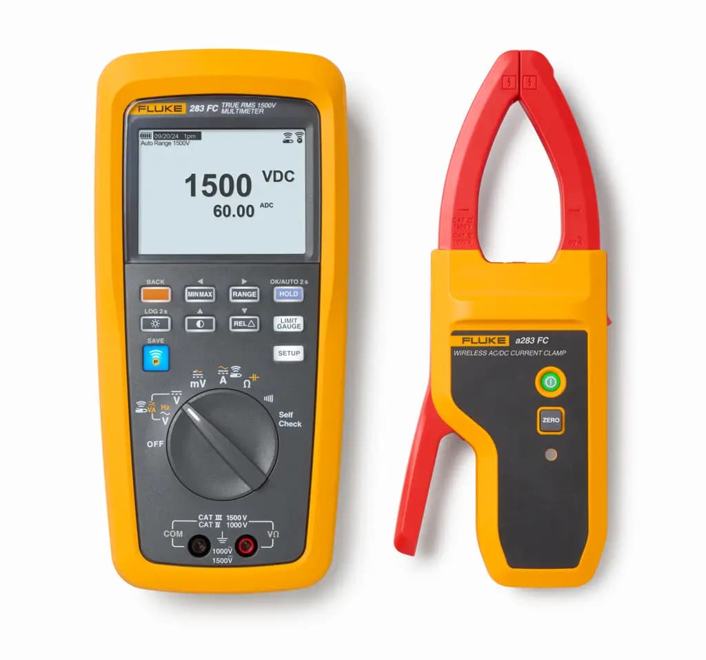 FLUKE 283FC PV EUR Комплект ручного мультиметра Fluke 283FC PV EUR с ЖК-дисплеем, 60 А переменного тока, 60 А постоянного тока, 1 кВ переменного тока