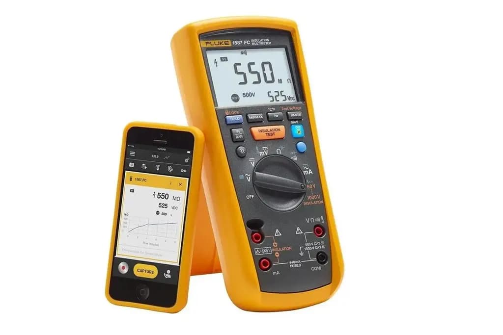 FLUKE 1587 FC Fluke 1587 FC Тестер изоляции, 50 В мин, 1000 В макс, 2 ГОм CAT IV, CAT III
