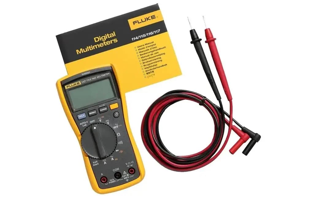 FLUKE 117 евро Fluke 117 Fluke 117 Ручной цифровой мультиметр True RMS, 10 А переменного тока, 10 А постоянного тока, 600 В переменного тока