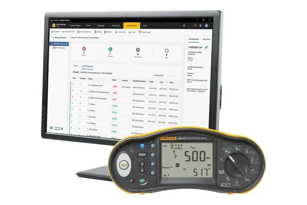 1664FC DE FTT KIT Fluke 1664FC DE Многофункциональный тестер, 1000 В, измерение сопротивления заземления с USB