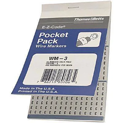 Печатная маркировочная книжка Thomas &amp; Betts WM-3