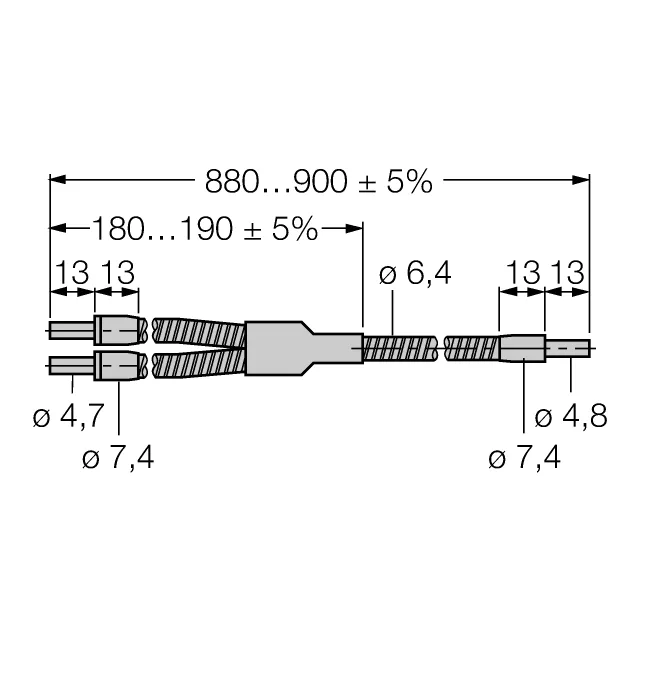 Стеклянное оптоволокноРазветвленное оптоволокно - BF23S - 3017237 Turck