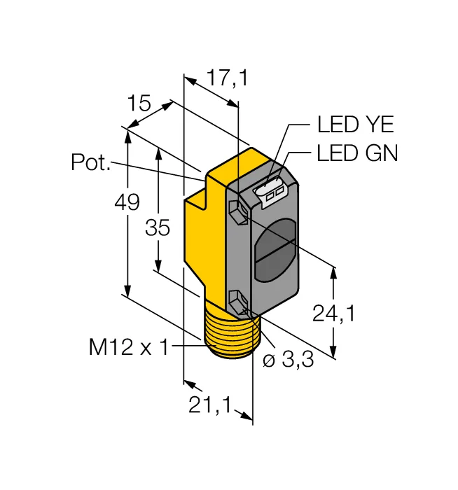 Фотоэлектрический датчикдиффузионный датчик - QS18VP6WQ8 - 3066464 Turck