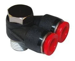 Тройной универсальный поворотный тройник Pneufit C с резьбой BSPT C0H710628 Norgren