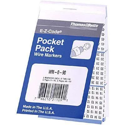 Печатная маркировочная книжка Thomas & Betts WM-0-90