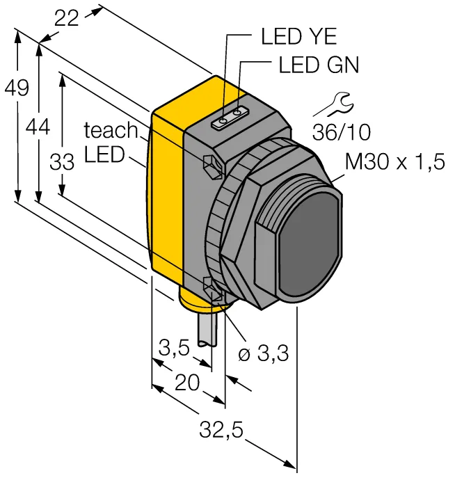 Фотоэлектрический датчикдиффузионный датчик - QS30EDVQPMA8 - 3076093 Turck