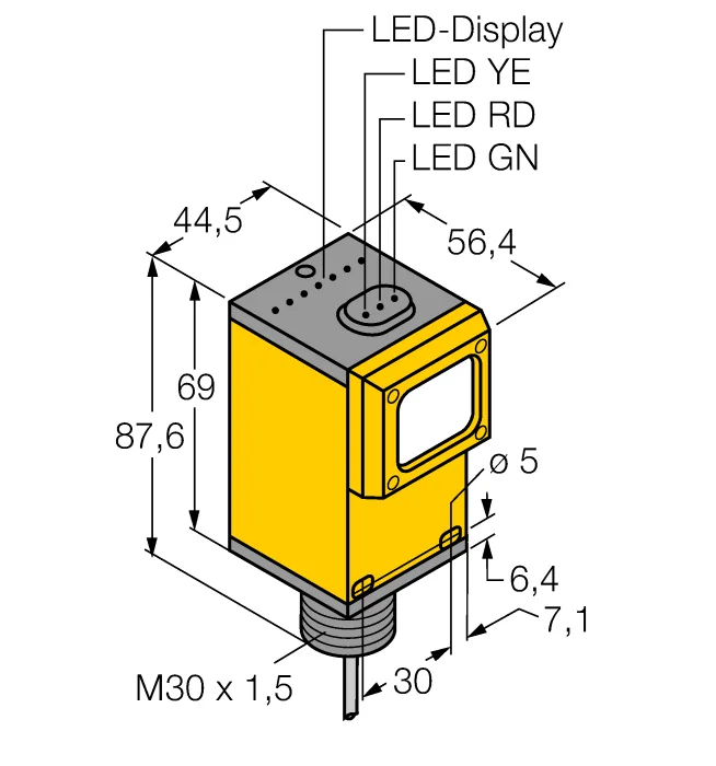 Фотоэлектрический датчикдиффузионный датчик - Q45BB6DX - 3042476 Turck