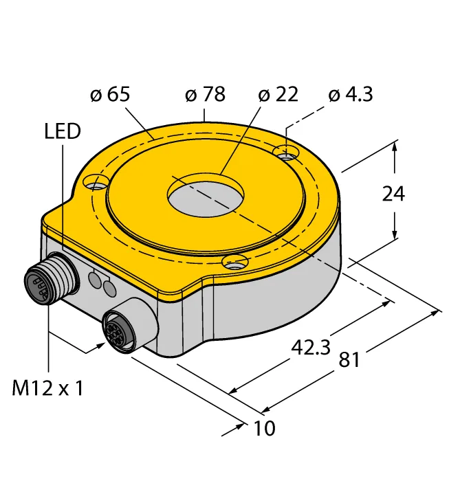 Бесконтактный кодерс интерфейсом CANopen - Ri360P0-QR24M0-CNX4-2H1150 - 1590914 Turck
