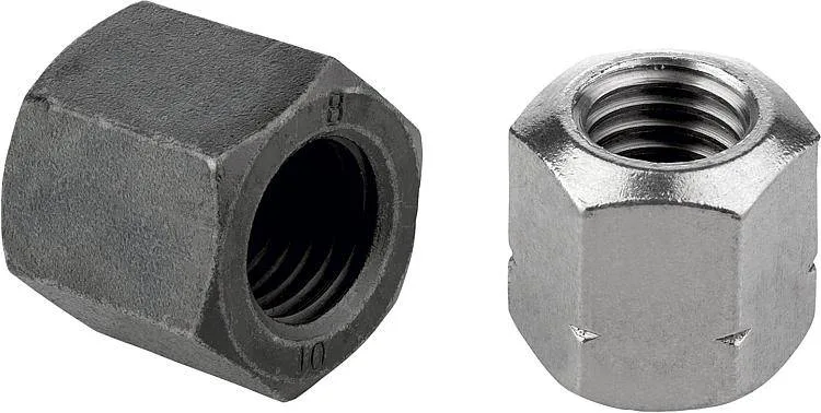 Гайки шестигранные низкие 1,5 D высокие, DIN 6330 расширенный Kipp K0702