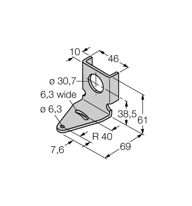Комплектующие для монтажаМонтажный кронштейн - SMB30Q - 3032722 Turck