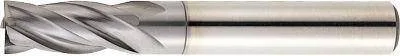 Misumi TiCN Coated Powdered High-Speed Steel Square End Mill, 4-Flute, Short