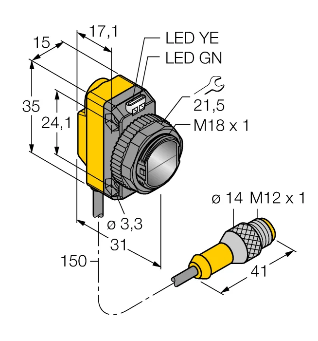 Фотоэлектрический датчикоппозитный датчик (излучатель) - QS186EQ5 - 3064582 Turck
