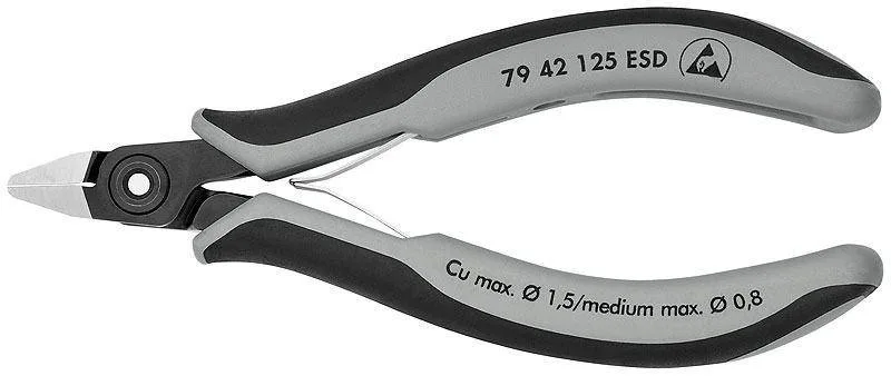 Knipex 79 42 125 ESD Прецизионные кусачки боковые для электроники антистатические ESD