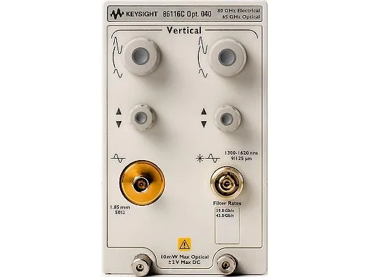 Keysight 86116C Сменные модули с оптическим (полоса от 40 ГГц до 65 ГГц) и электрическим (полоса до 80 ГГц) каналами