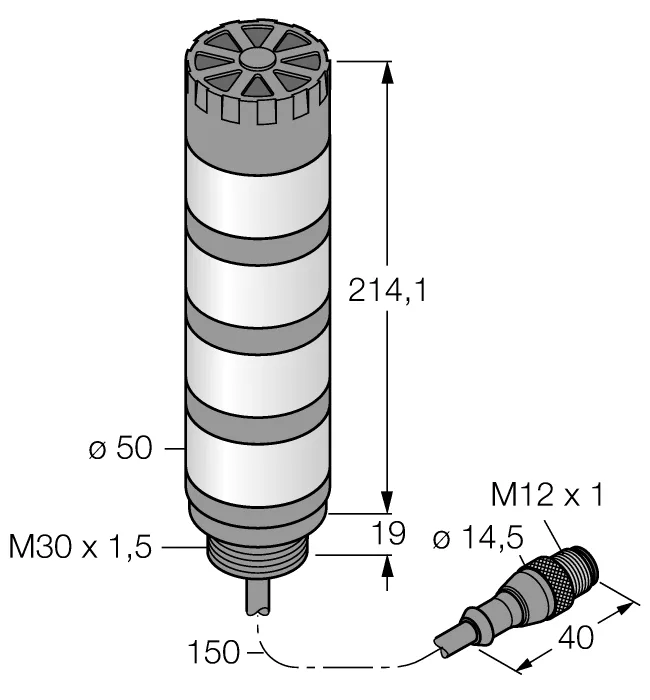 Светодиодный индикаторсигнальная колонна - TL50HBGYRAQP - 3014610 Turck