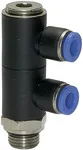 Riegler 109656 L-образный мультираспределитель, серия Blue, 2-двойной, вращающийся, G 1/2 вн. 171.012-8