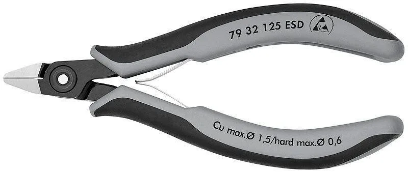 Knipex 79 32 125 ESD Прецизионные кусачки боковые для электроники антистатические ESD