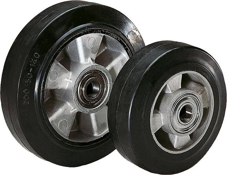 Norelem 95053 Wheels - rubber tyres on die-cast aluminium rims
