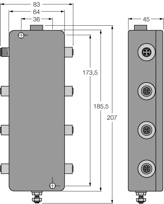 FOUNDATION™ fieldbus IP67 разветвительный модуль, 6-канальный - JBBS-49-E613/EX - 6611427 Turck