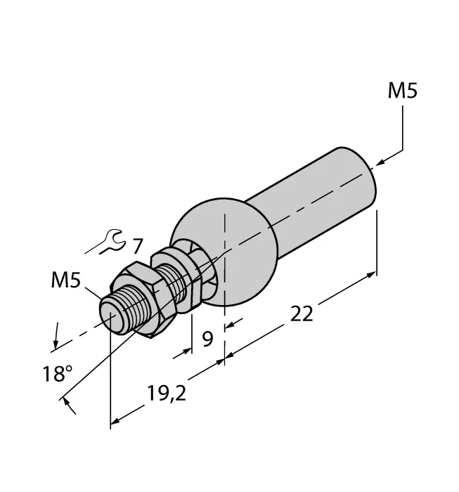 Осевое соединениедля позиционирующего элемента - AB-M5 - 6901057 Turck