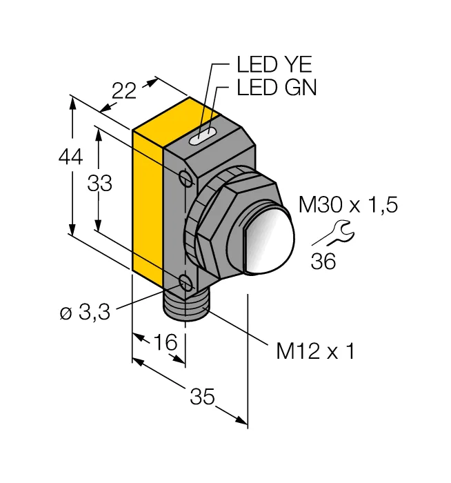 Фотоэлектрический датчикоппозитный датчик (излучатель) - QS30EXQ - 3071561 Turck