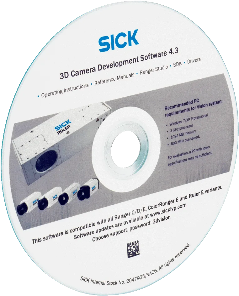Принадлежности Дополнительные комплектующие Sick 2047925 CD-ROM с ПО для 3D-камер