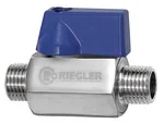 Riegler 103495 Миниатюрный шаровый кран, нержавеющая сталь 1.4401, ET/ET, G 1/4, DN 7 379.01-ES
