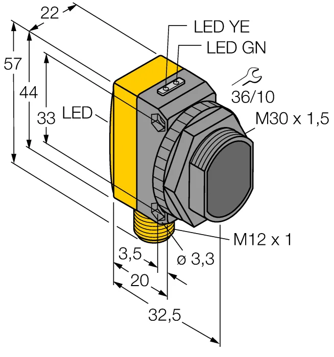 Фотоэлектрический датчикоппозитный датчик (излучатель) - QS30EQ - 3073082 Turck