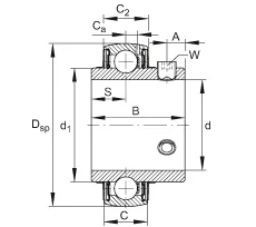 Закрепляемые подшипники UC206-17
