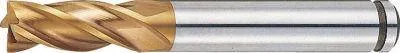 Misumi AS Coated Powdered High-Speed Steel Square End Mill, 4-Flute, Short