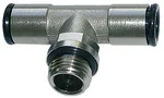 Riegler 116215 Т-образный ввинчиваемый фитинг Vалюминийe line вращающийся, G 1/4 вн., для шланга O 8 55.014-8-E