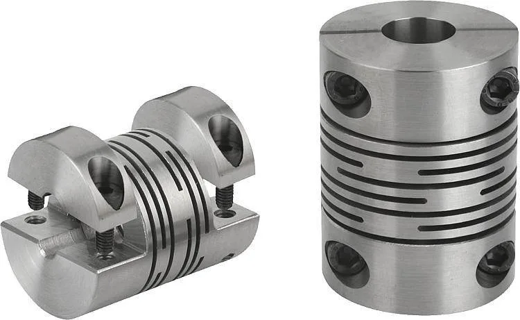 Norelem 23012 Beam couplings with removable clamping hub, stainless steel
