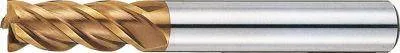 Misumi AS Coated High-Speed Steel Square End Mill, 4-Flute / Short