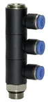 Riegler 135693 L-образный мультираспределитель, серия Blue, 3-двойной, вращающийся, G 1/2 вн. 172.012-8