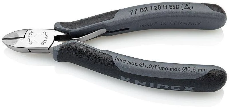Knipex 77 02 120 H ESD Кусачки боковые для электроники антистатические