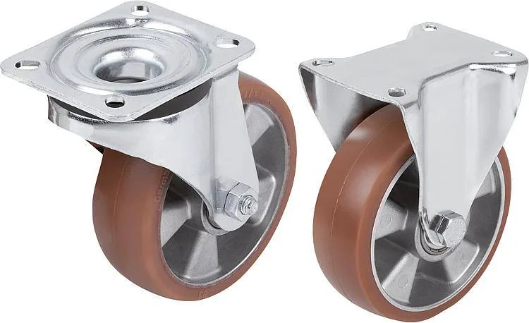 Norelem 95025-01 Swivel and fixed castors steel plate, heavy-duty version