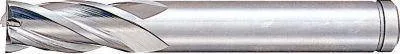 Misumi Powdered High-Speed Steel Square End Mill, 4-Flute / Short / Non-Coated Model