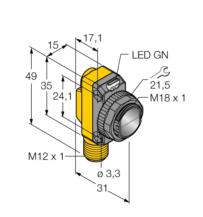 Фотоэлектрический датчикЛазерный излучатель - QS186LE10Q8 - 3070255 Turck