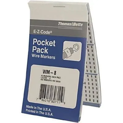 Печатная маркировочная книжка Thomas & Betts WM-8
