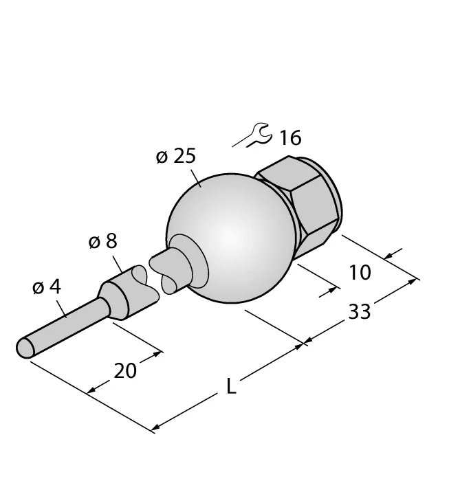 Детектирование температурыЗащитные гильзы - THW-3-UNI25-A4-L035 - 9910502 Turck