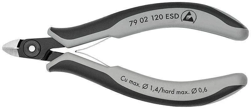 Knipex 79 02 120 ESD Прецизионные кусачки боковые для электроники антистатические ESD