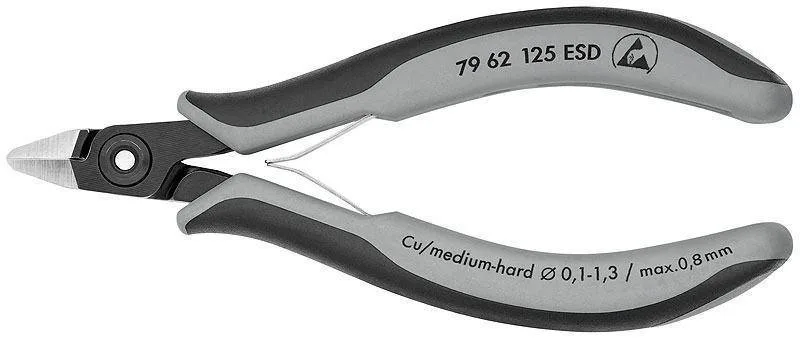 Knipex 79 62 125 ESD Прецизионные кусачки боковые для электроники антистатические ESD