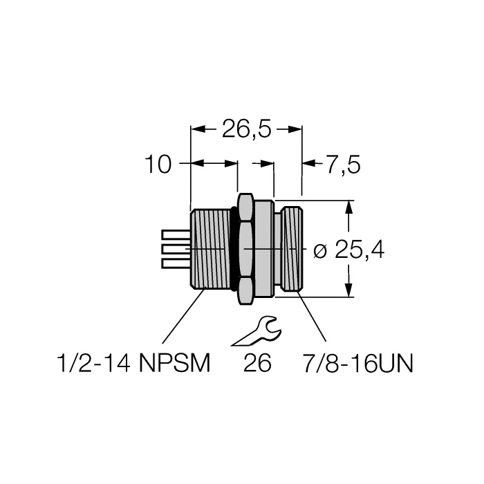 Аксессуары для полевых шинФланцевые соединители - RSFL46 - 6914836 Turck