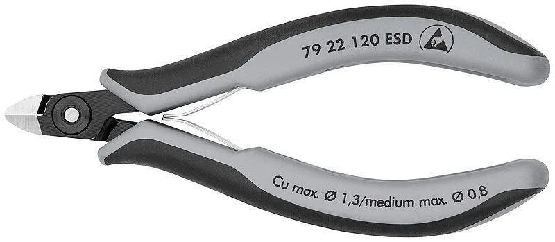 Knipex 79 22 120 ESD Прецизионные кусачки боковые для электроники антистатические ESD