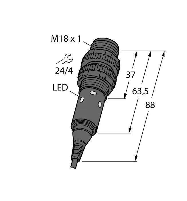 Фотоэлектрический датчикдиффузионный датчик - S18-2VPDL-2M - 3042165 Turck