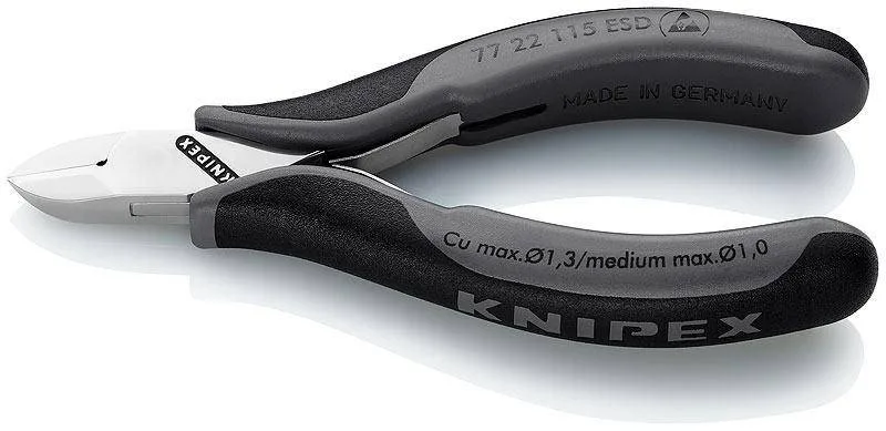 Knipex 77 22 115 ESD Кусачки боковые для электроники антистатические