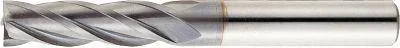 Misumi TiCN Coated Powdered High-Speed Steel Square End Mill, 4-Flute, Regular