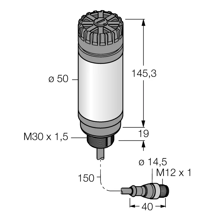 Светодиодный индикаторбашенный индикатор - CL50GRXAPQP - 3010506 Turck